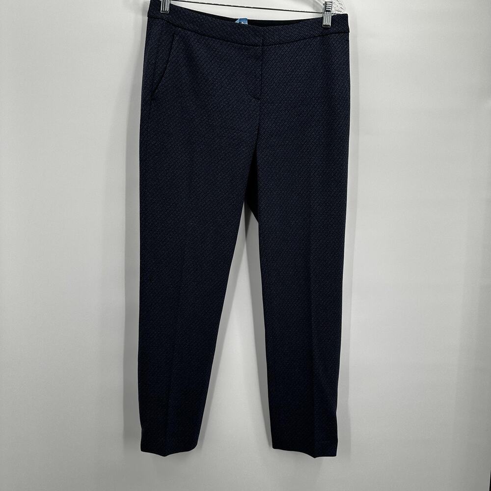 Theory Pants Womens 6 Blue Textured Slim Dress Office Career Trousers Pockets